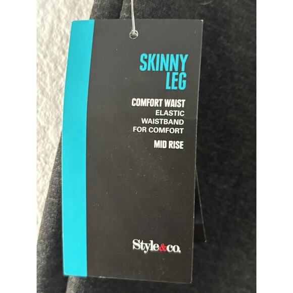 Style & CO Womens Skinny Leg Comfort Waist Mid Rise Deep Grey Hthr 20W Plus Size - Picture 6 of 8